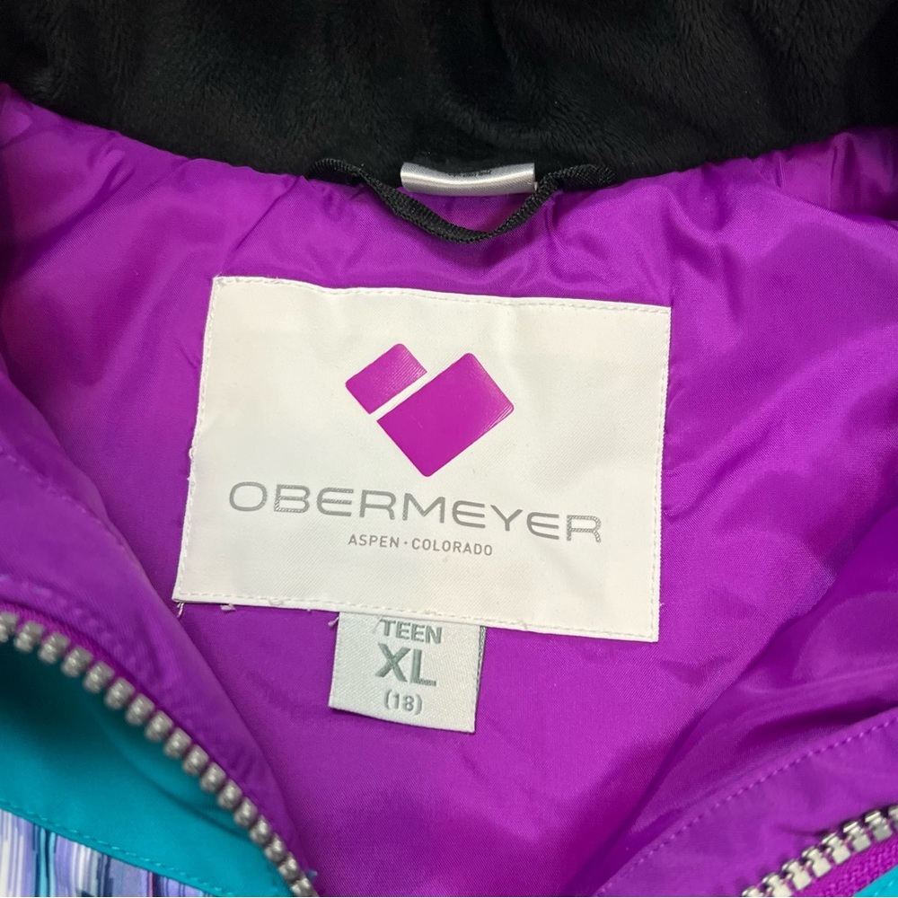 OBERMEYER ASPEN Tabor Insulated Hooded Ski Jacket Teen Girls Size XL 18 Purple - Picture 5 of 11